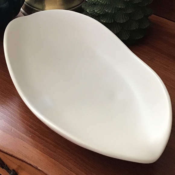 Large Vintage McCoy Footed Bowl Wavy Pedestal Plate Pottery Art Deco MCM - Picture 3 of 16